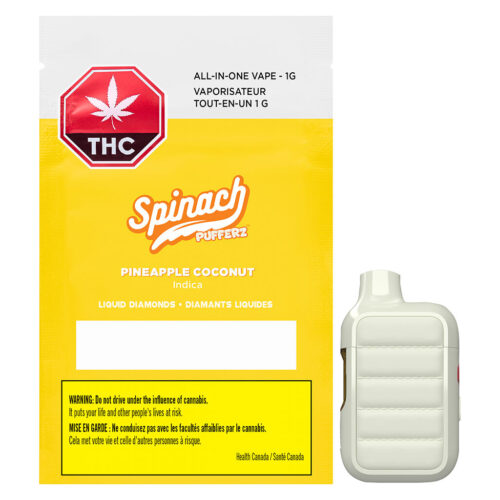Spinach Pufferz - Pineapple Coconut All-in-One Liquid Diamonds Vape - 1g