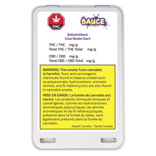 Sauce Rosin Labs - Lazy Sunday Solventless Live Rosin Cart - 0.5g