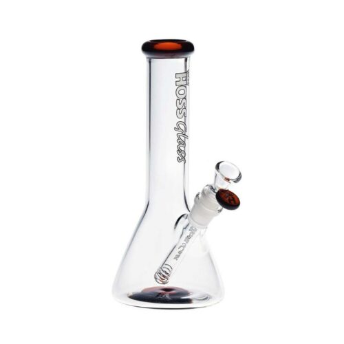 Hoss Glass - 9 Inch Bong with Colour Accents - Pink