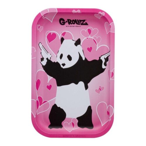 G-Rollz - Bansky's Graffiti 'Panda Gunnin' Metal Rolling Tray - Medium