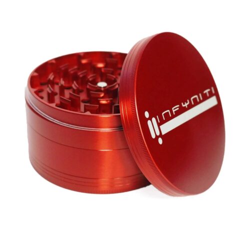Infyniti - 4 Piece Zinc Grinder - 100mm - Red