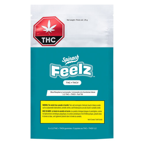 Spinach FEELZ - THC+THCV Blue Raspberry Lemonade (Full Tilt) Gummies - 5 Pack