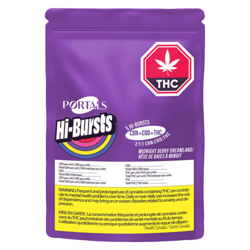 Portals Hi-Bursts - Midnight Berry Dreamland 2:1:1 CBN:CBD:THC - 5 Pack
