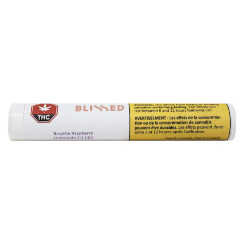 Blissed - Breathe Raspberry Lemonade 2:1 CBD 510 Thread Cartridge - 0.5g