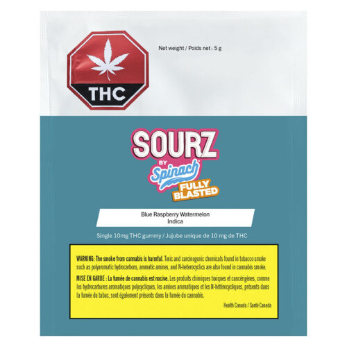 SOURZ by Spinach - Fully Blasted Blue Raspberry Watermelon Gummy - 1 Pack