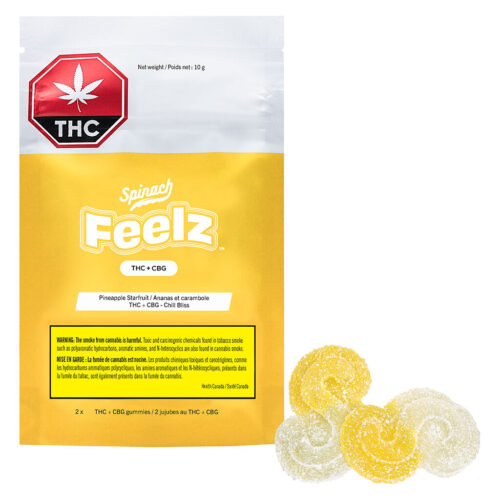 Spinach Feelz - THC+CBG Pineapple Starfruit Gummies - 2 Pack