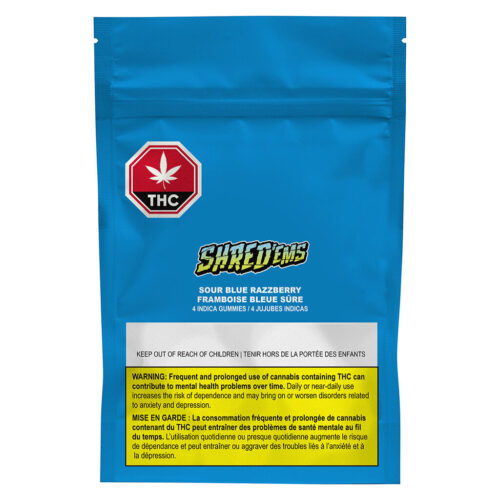 SHRED'EMS - Sour Blue Razzberry 2:1 CBD:THC - 4 Pack
