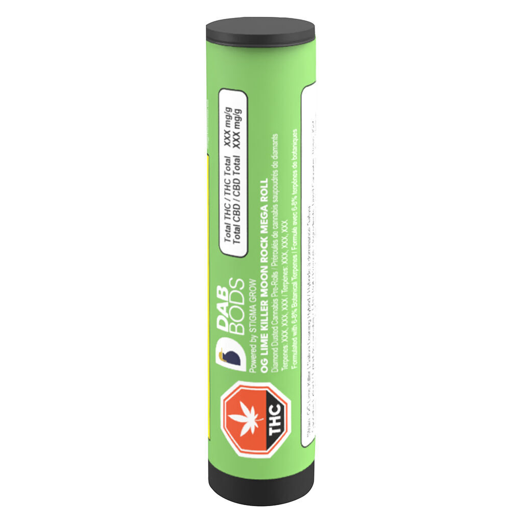 Dab Bods - OG Lime Killer Moon Rock Mega Infused Pre-Roll - 1x1.5g - Image 2