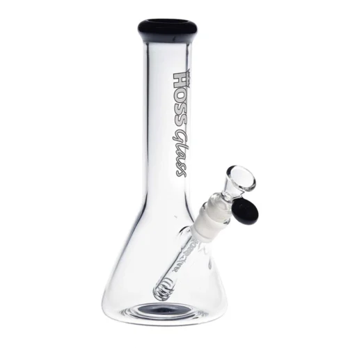 Hoss Glass - 9 Inch Bong with Colour Accents - Black