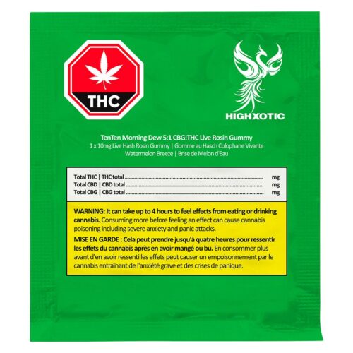HighXotic - TenTen Morning Dew 5:1 CBG:THC Live Rosin Gummy - 1 Pack