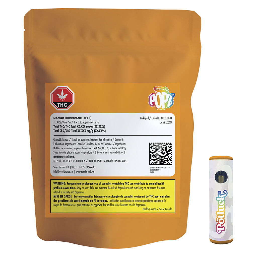 Potluck - Mango Hurricane Vape Popz All-in-one - 0.2g - Image 2